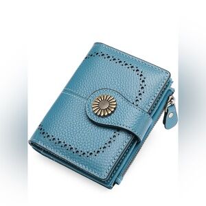 SENDEFN RFID Blocking Leather Bifold Credit Card Holder with ID Window